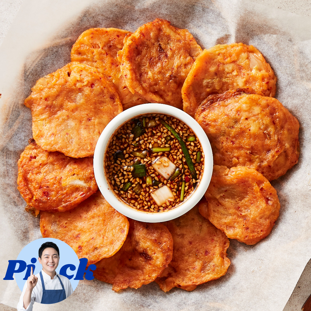 에프용 아삭한 김치전 해물파전 1kg 간편 안주 업소겸용 - 상품 이미지