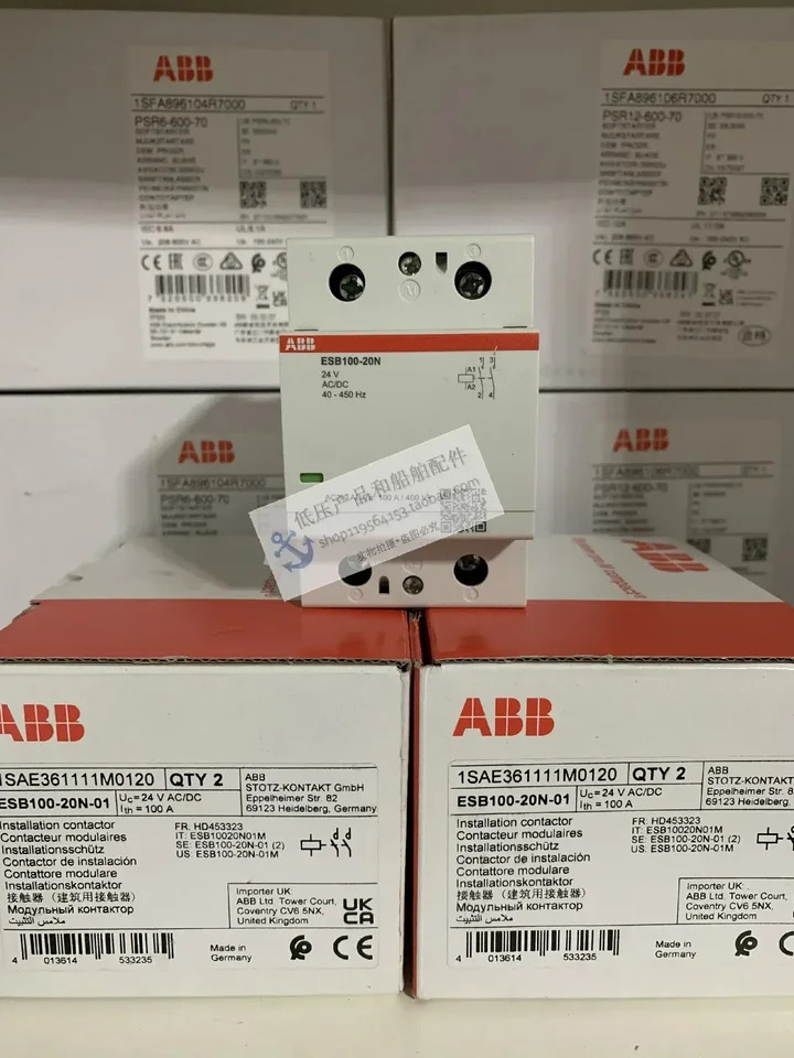 오리지널 ABB 빌딩 접촉기 ESB100-20N-01 코일 24VAC/DC 60Hz 신