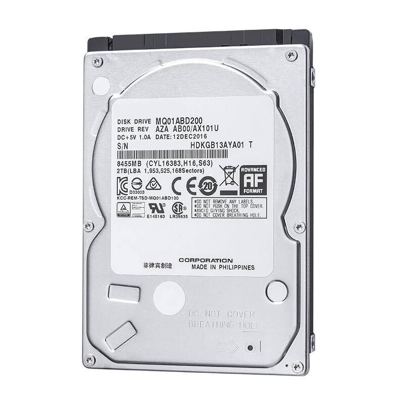 MQ04ABD200 노트북 하드 드라이브 내장 Toshiba 2TB 2.5 SATA 6 Gb/s 128MB 5400RPM 새 원본 HDD