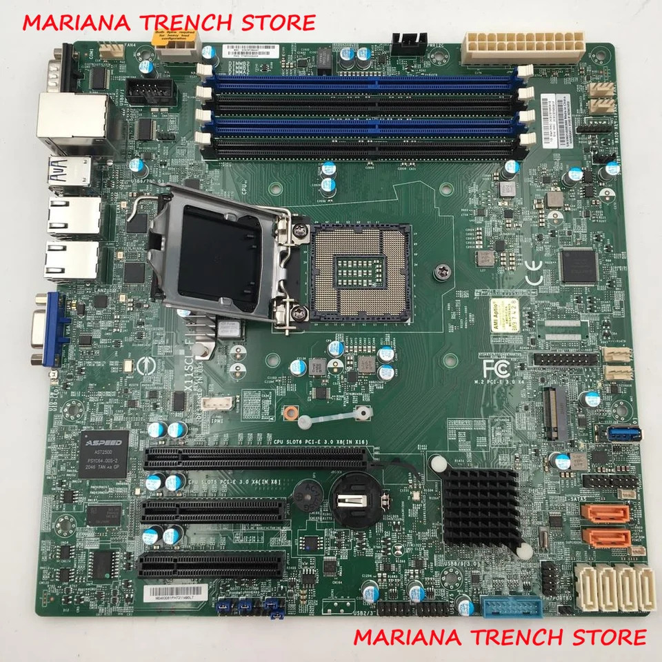 Supermicro 단일 소켓 마더보드X11SCL-F 8 세대 9 코어 i3 Xeon E-2100 2200 프로세서 DDR4 듀얼 GbE LAN LGA1151