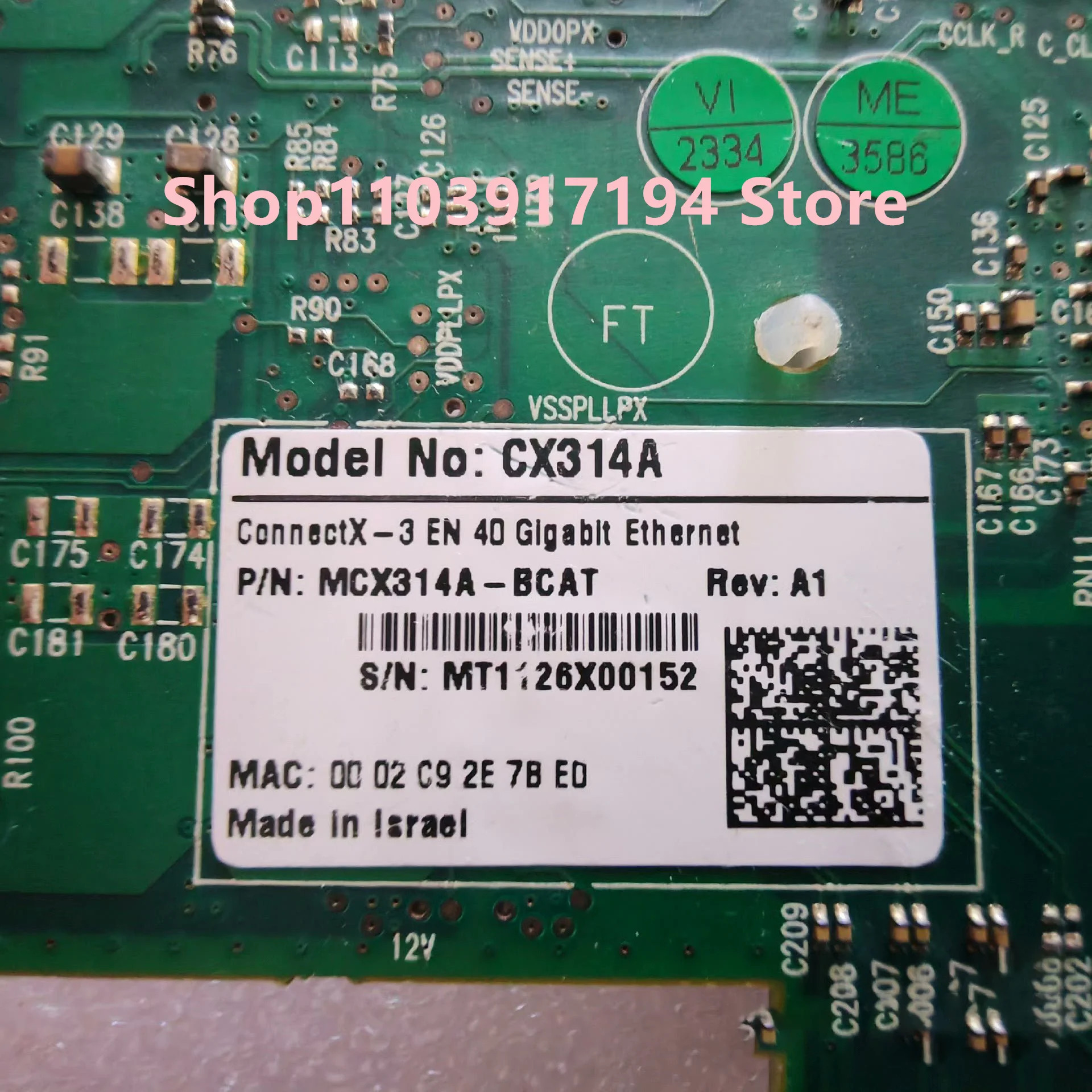 Mellanox MCX314A-BCAT 광섬유 네트워크 카드 듀얼 포트기가비트 40G 56G