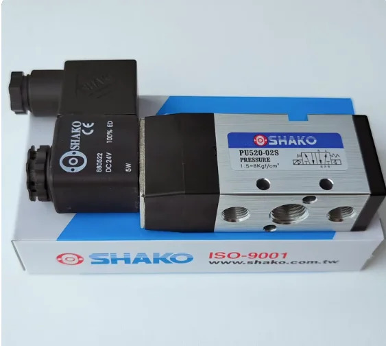 SHAKO 공압 솔레노이드 밸브 PU520-02S 압력 PU520-03S PU520-04S PU520-04-S AC220V DC24V AC110V 1.5  8KGF CM
