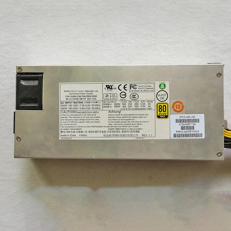 Supermicro 1U 680W 서버 전원 방화벽 저소음 전원공급장치 PWS-601-1H