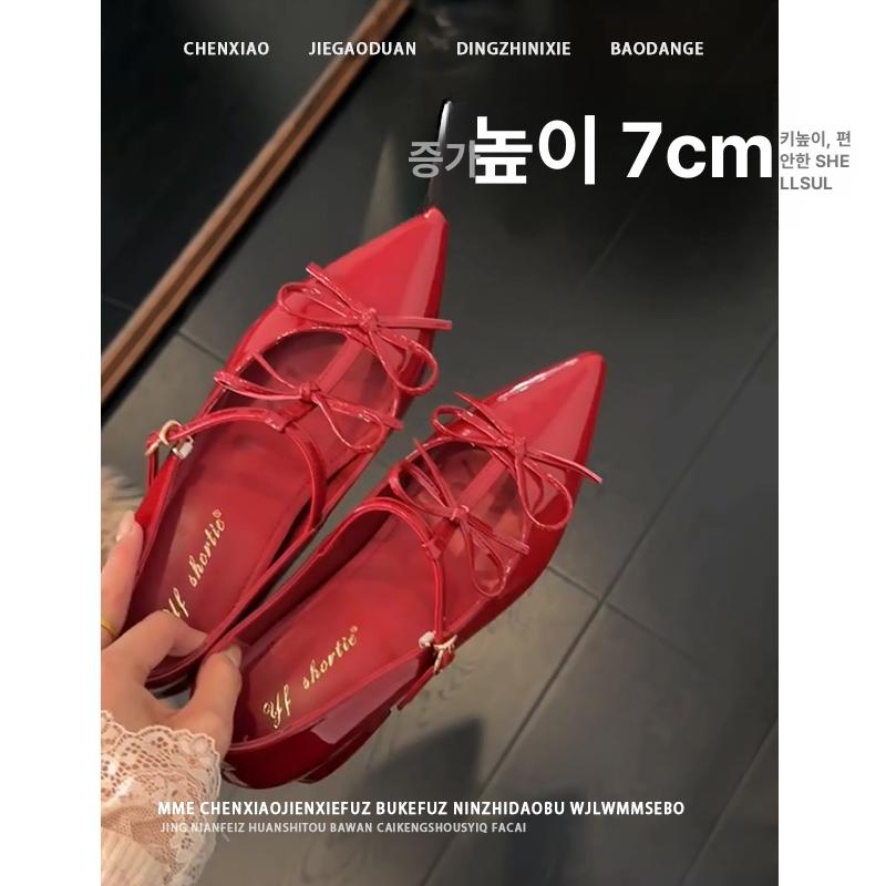 속굽 단화 키높이 가죽 스웨이드 여성 쿠션 여자 통굽 캐주얼 플랫슈즈 밴딩끈 슬립온 - 상세 이미지 2