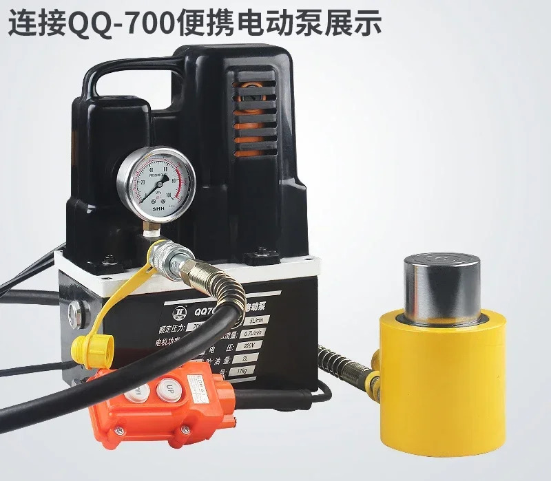 긴 FCY-10100 차량 수동 전기 유압 잭 10T100mm 휴대용