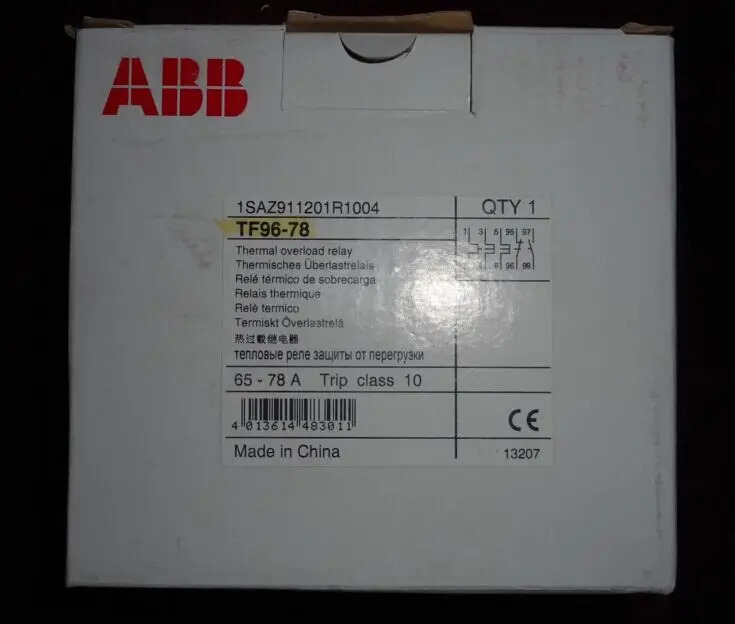 오리지널 ABB TF 시리즈 열 과부하 릴레이 TF96-78 10140887 신