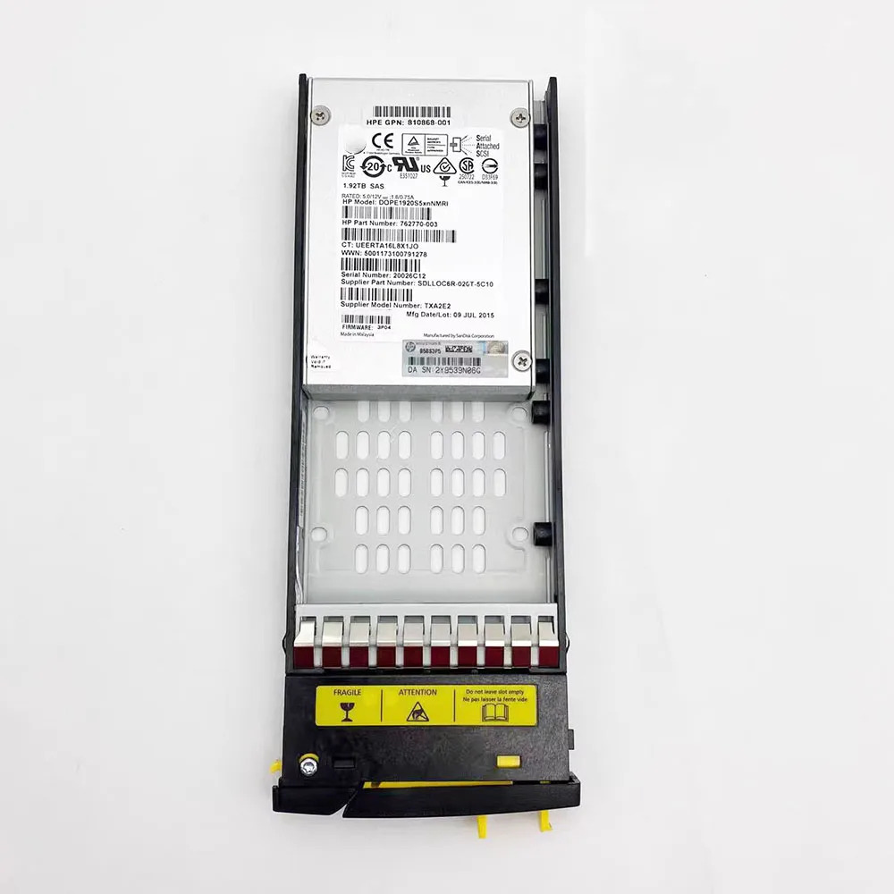 hp호환 3PAR 8000 1.92T SAS 2.5 K2P89BASSD 810771 -001 솔리드 스테이트