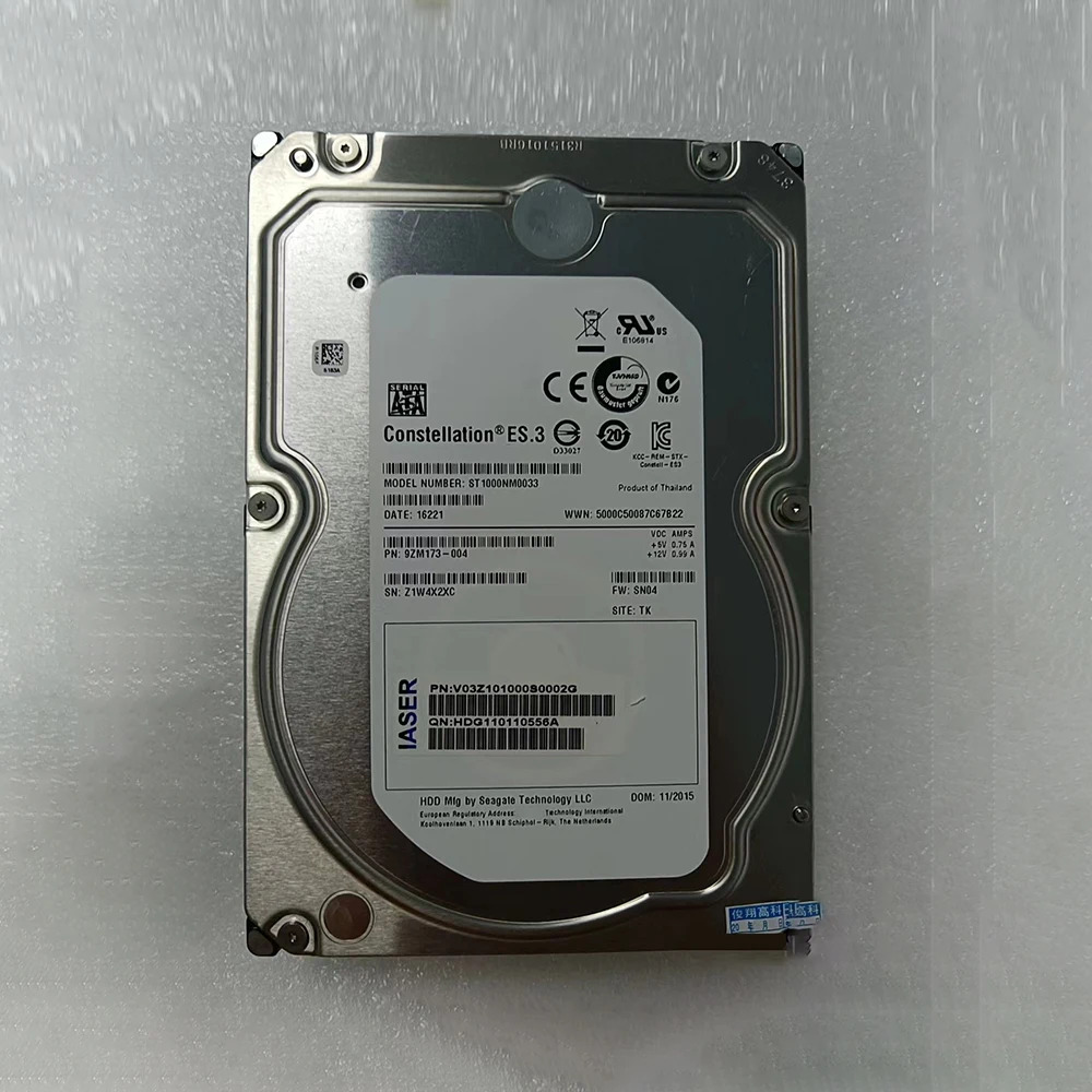 ST1000NM0033 기업기계식 하드 드라이브 1TB 7.2k SATA 3.5인치 128MB