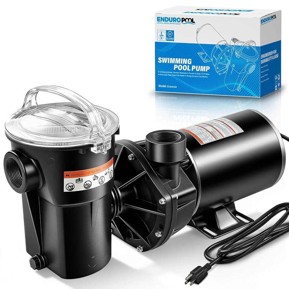 지상 1.5마력 풀 펌프, Hayward PowerFlo LX 시리즈용 W3SP1580X15 교체, 115V 단일 속도 3450RPM 조용한 부식 방지 수영장 펌프 - 상품 이미지
