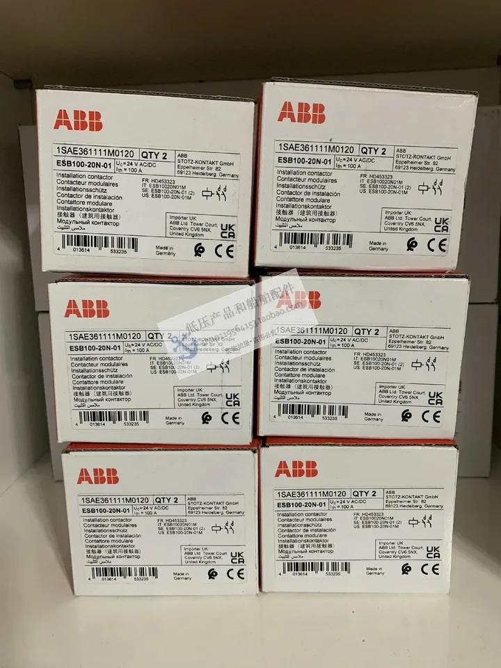오리지널 ABB 빌딩 접촉기 ESB100-20N-01 코일 24VAC/DC 60Hz 신