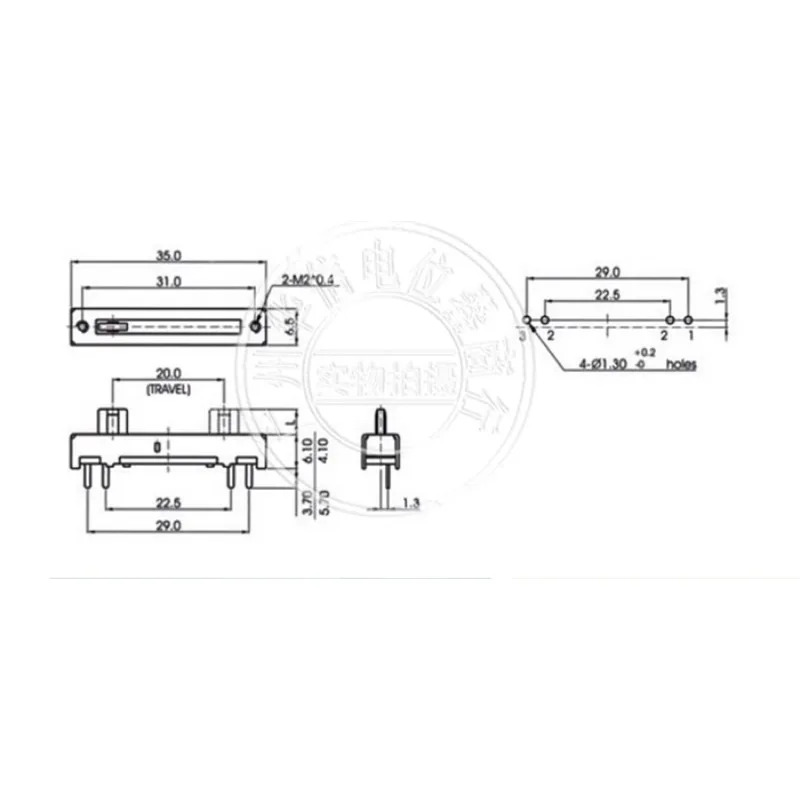 10Pcs SL-20 A10K 직선 슬립 단일 전위차계 마이크