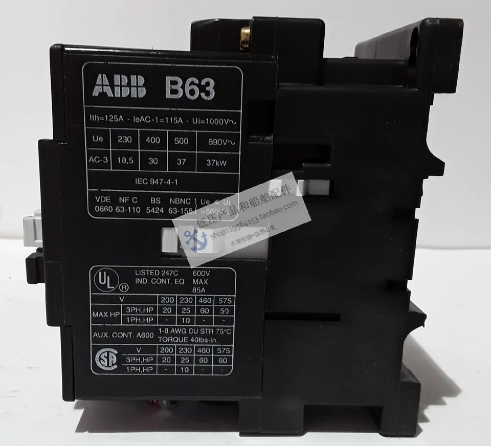 ABB 접촉기 B63-30-00 22 코일 전압 24V 220V 440V 신
