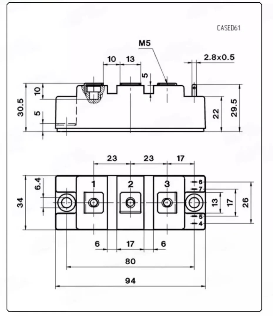 SKM100GB176D 사이리스터 제어 실리콘 모듈 100A1700V