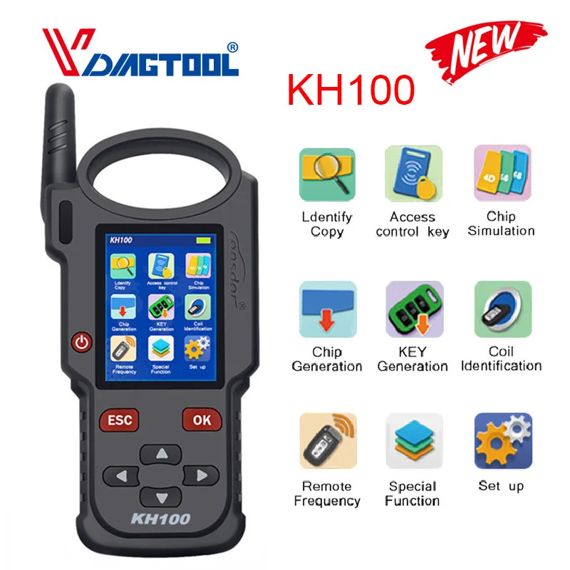 휴대스마트 키 프로그래머 Lonsdor KH100 칩 생성/TOYOTA호환 8AH lonsdor 원격 주파수 감지