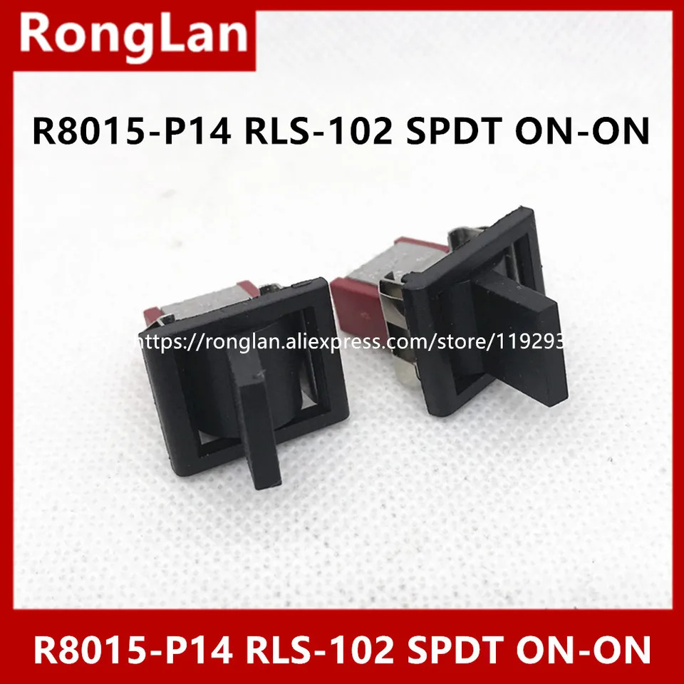 R8015-P14 만든 단일 삼각대 블랙 핸들 소형 토글 스위치 흔들 RLS-102 NO-NO--100PCS