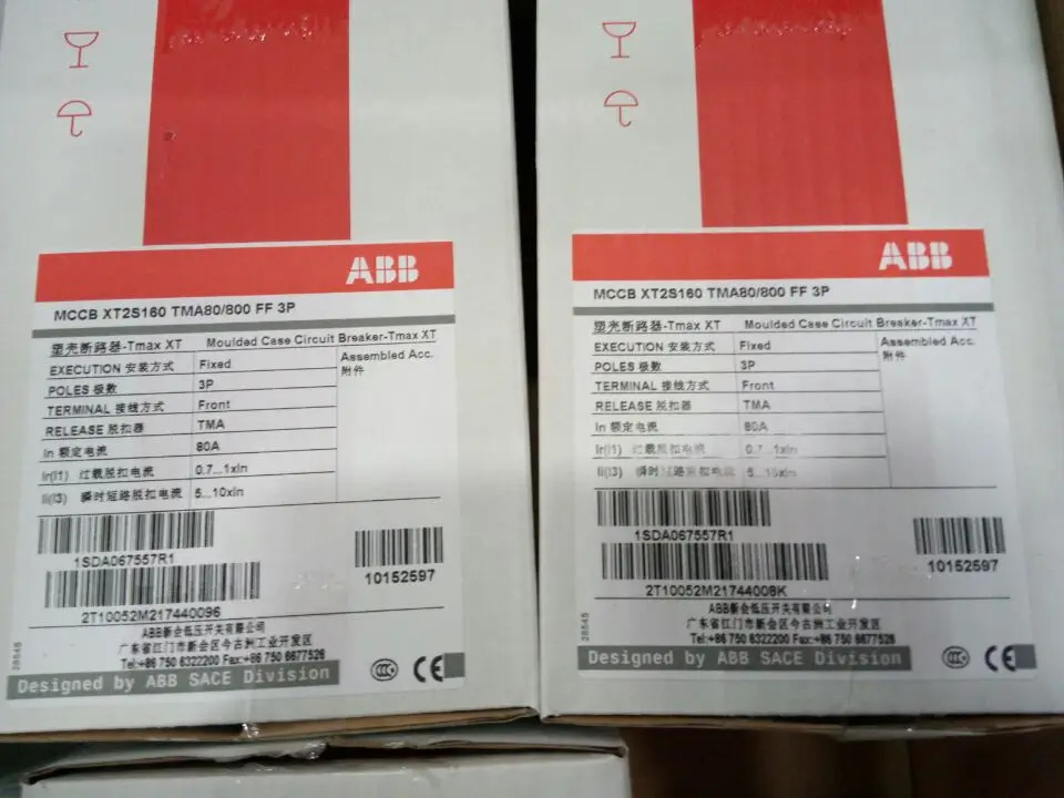 오리지널 ABB 플라스틱 케이스 스위치 요소 XT2S160 TMA80-800 3P FF 신