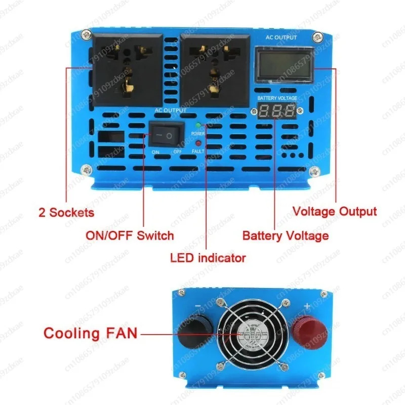 순수 사인파 전력 인버터 2000W 3000W 4000W 5000W DC 12V LED 디스플레이 AC 220V 태양광 변환기 자동차