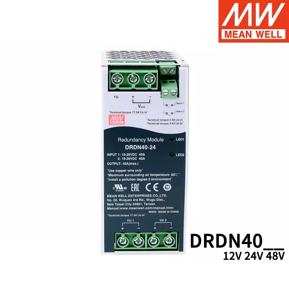 MEAN WELL DRDN40 DRDN40-12 DRDN40-24 DRDN40-48 40A DIN 레일 모듈