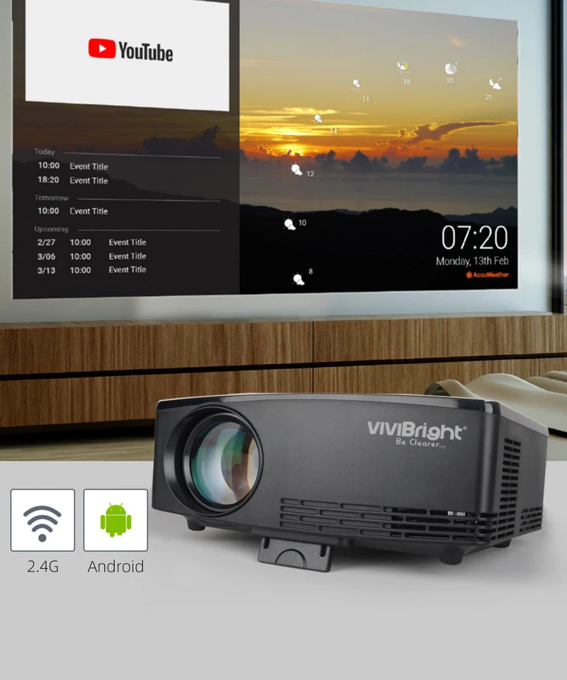Vivibright C80UP 미니 멀티미디어 1080p 풀 hd 비디오 proyector USB VGA LED 라이트 홈 시네마 극장 키즈 lcd 프로젝터