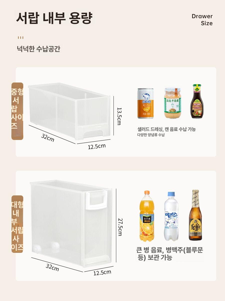 틈새수납장 140 180 김치 이동식 200 냉장고 [20 너비] 완전 투명 - 표준형 2 개 - 상세 이미지 3
