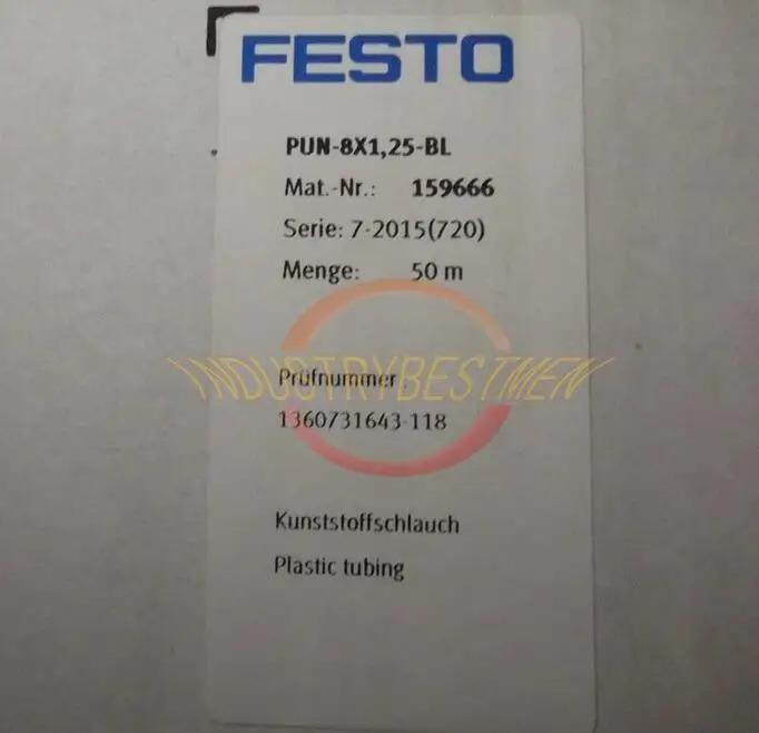 공압 튜브 PUN-8X1.25-BL Festo PUN-8X125-BL 159666 blau 50M신