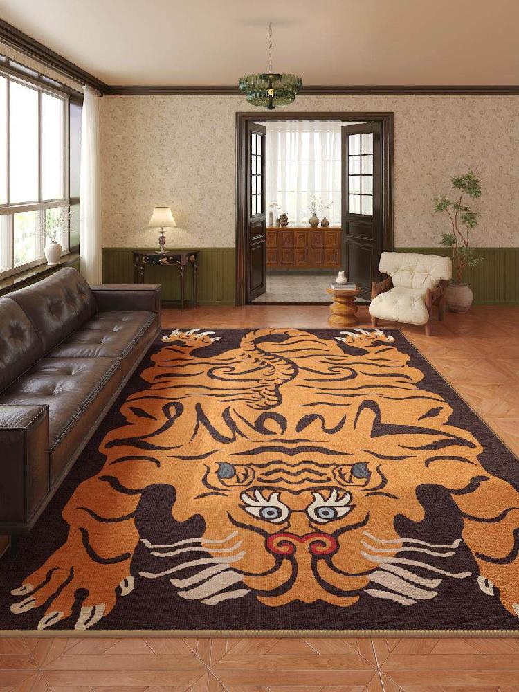 뉴트로 호랑이 카펫 티베트호랑이 전통 러그 레트로 카페트 A 100x140cm - 상세 이미지 2