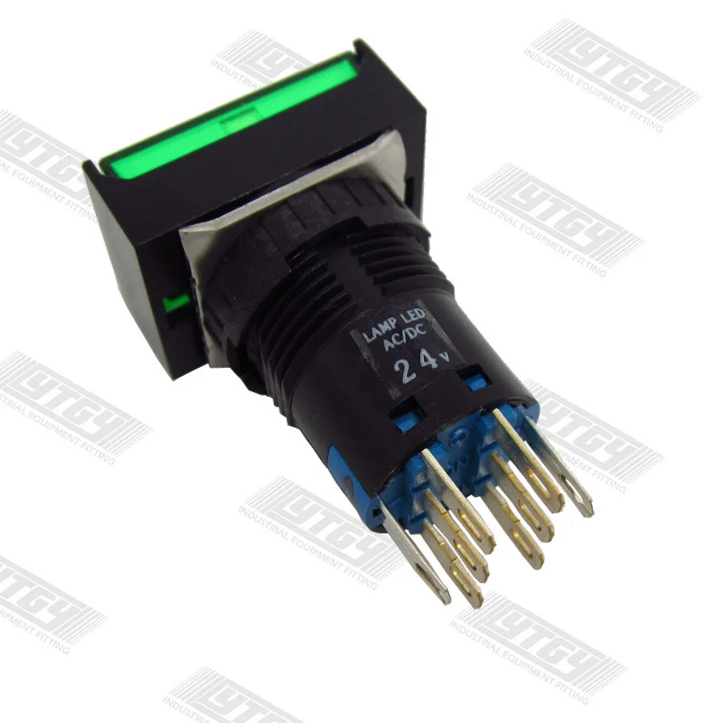 일본 용수철 IDEC 조명 푸시 버튼 스위치 AL6M-A24 AL6H A24 x C 직원형 자동 잠금 2a2B DC24V-10pcs 16mm