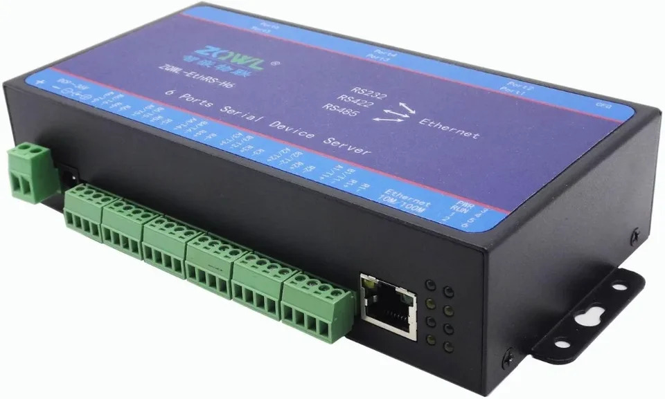6 직렬 포트 서버 RS232 RS485 RS422 전송 네트워크 Modbus TCP-RTU