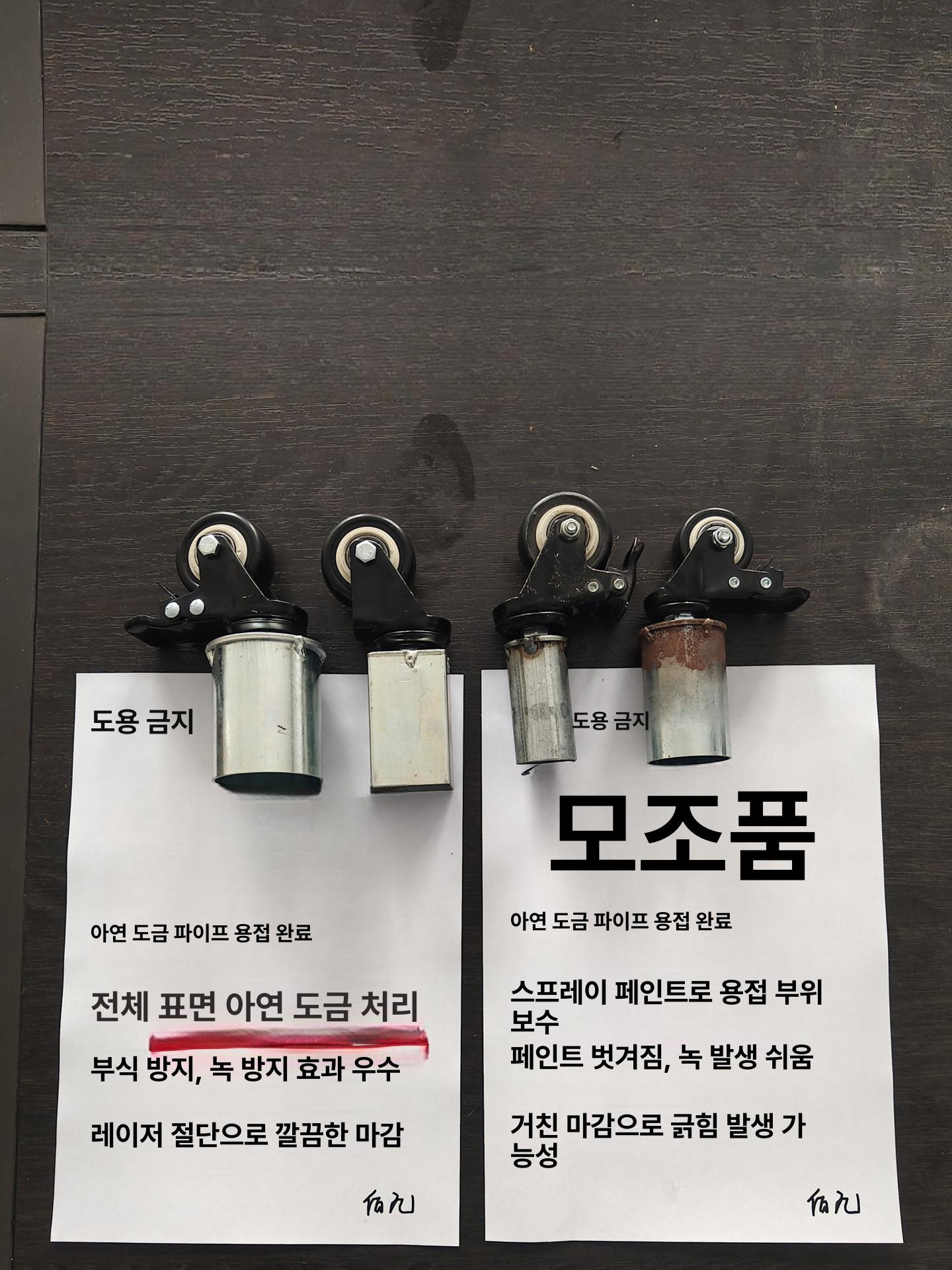 브레이크 휠 선반용 내하중 각파이프 바퀴 캐스터 강력 1.5인치 블랙 러버 22mm - 상세 이미지 2