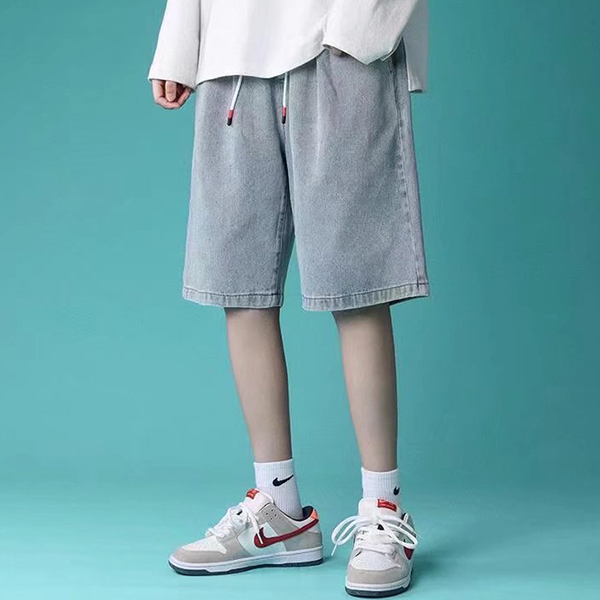 남성 2컬러 버뮤다 밴딩 5부 데님 반바지 팬츠 IS-DNP20 - 상품 이미지
