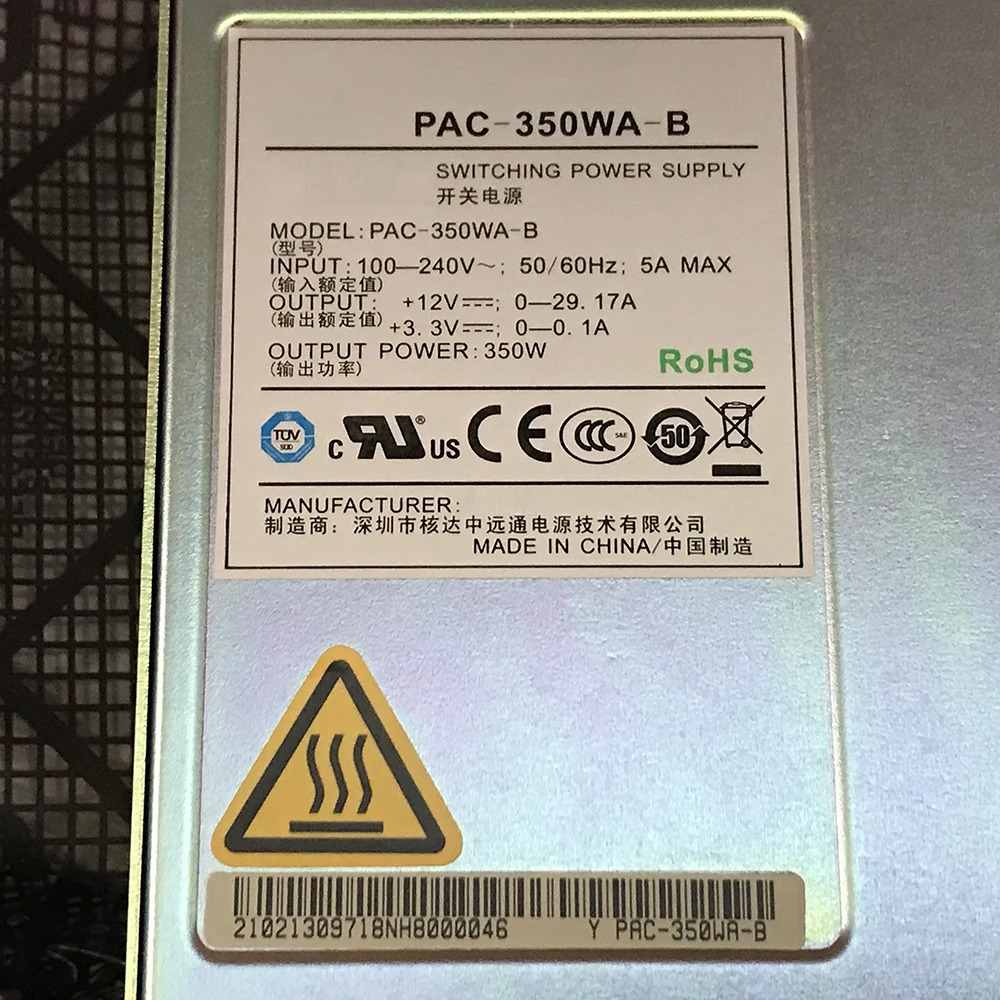 Huawei호환 CloudEngine 6800 시리즈 스위치 전원공급장치 350w AC 전원공급장치PAC-350WA-B