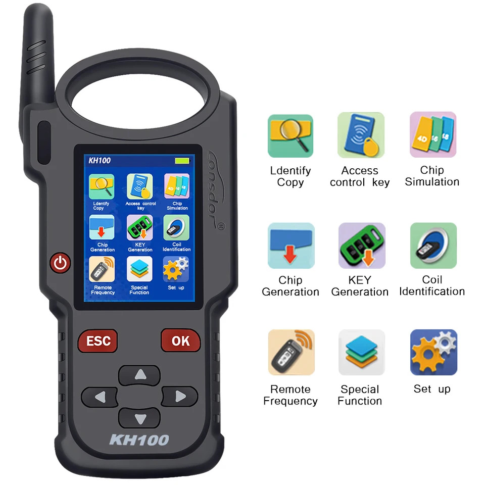 Lonsdor KH100 휴대원격 키 프로그래머 주파수 테스터 칩 생 IMMO TOYOTA호환 스마트 잠금 해제
