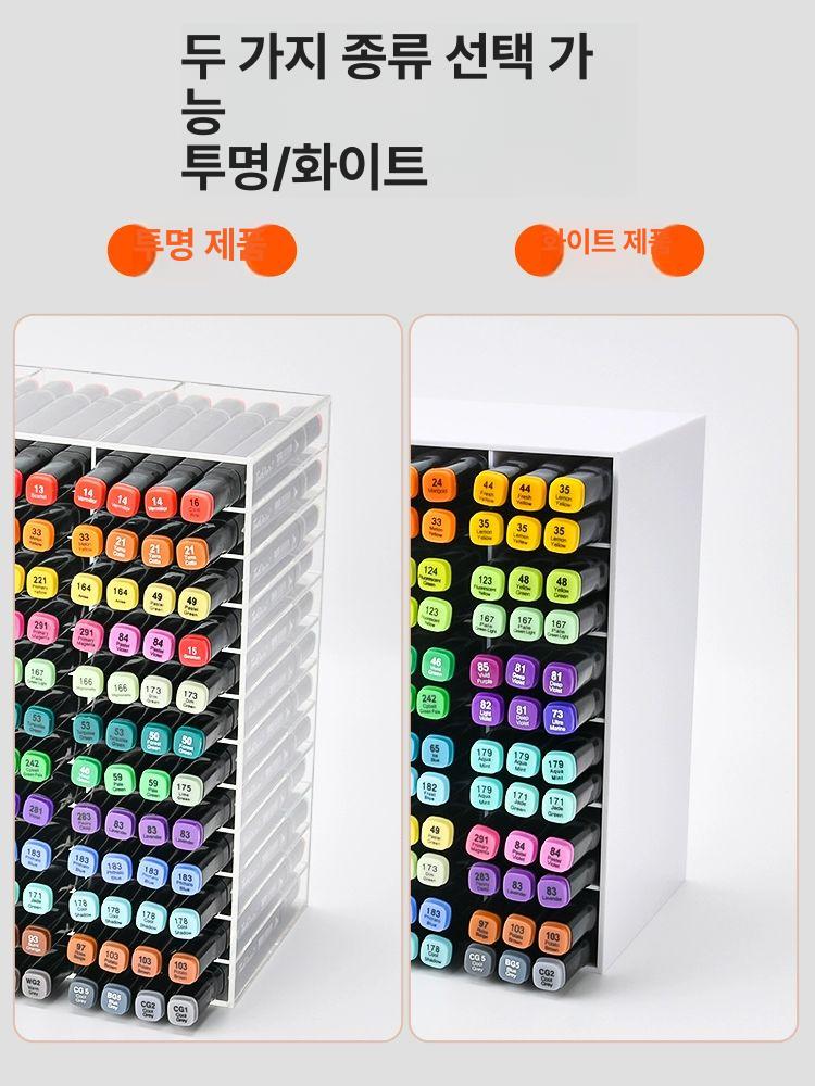 마커펜 보관함 홀더 수납장 투명 거치대 문방구 학생 서랍 펜꽂이 정리정돈 - 상세 이미지 3