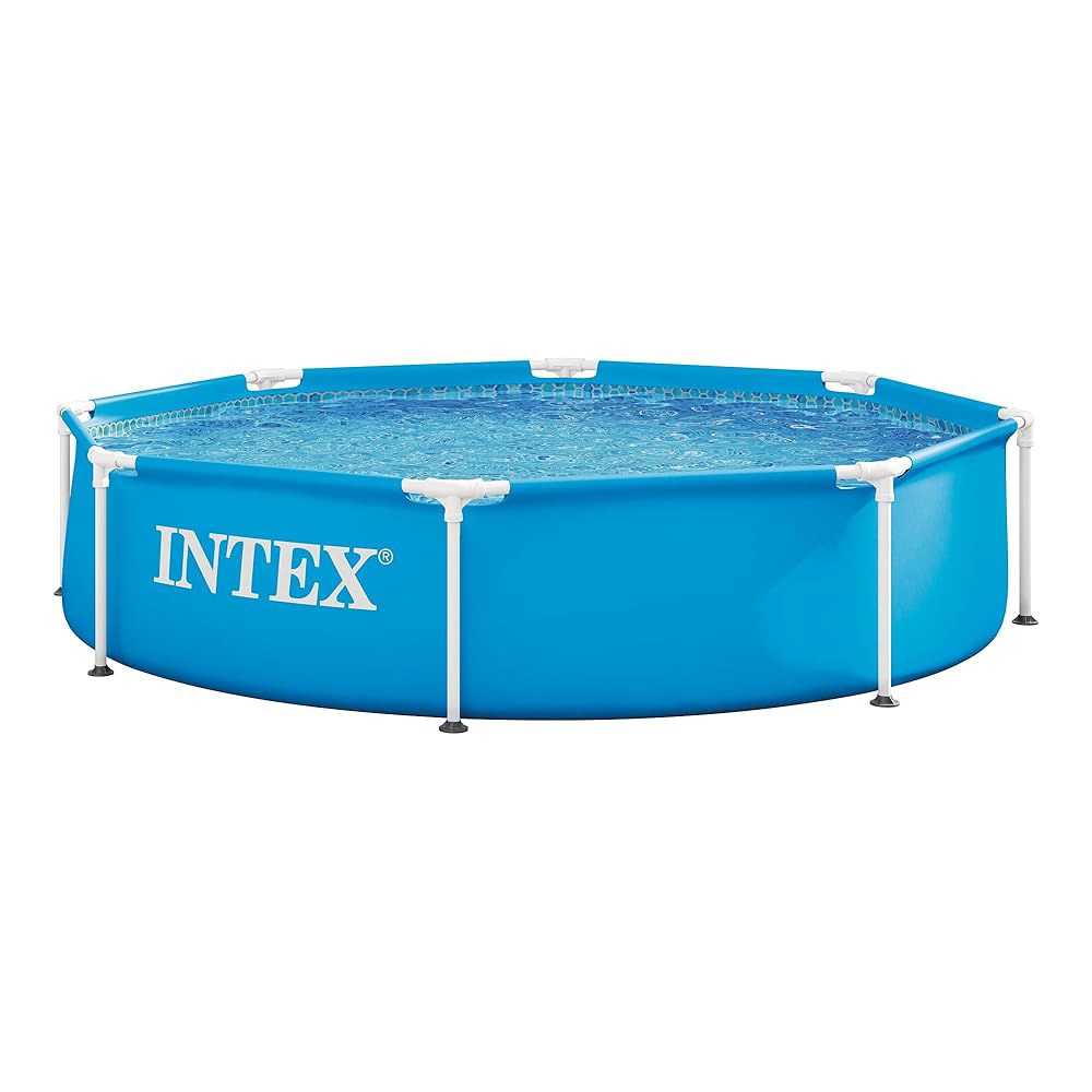 INTEX 28205EH 지상 수영장 위 금속 프레임 8피트 x 20인치 u2013 펑크 방지 소재 쉽게 조립 가능 녹 483갤런 용량 - 상품 이미지