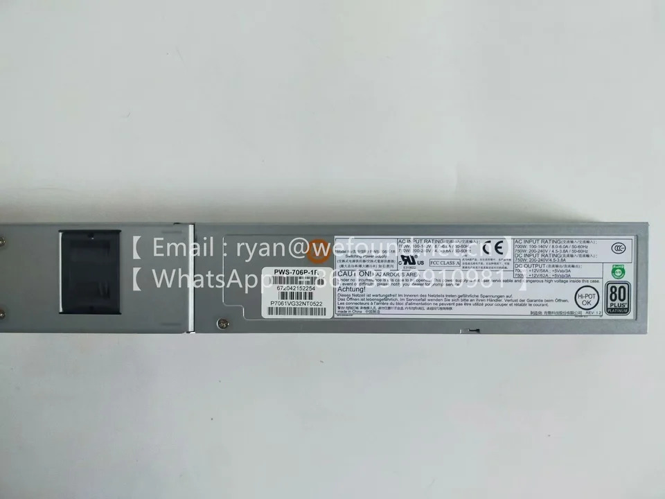 Supermicro 예비 전원공급장치PWS-706P-1R PWS-2K05A-1R PWS-1K69P-1R PWS-2K03P-1R 750W 1600W 2200W 1U
