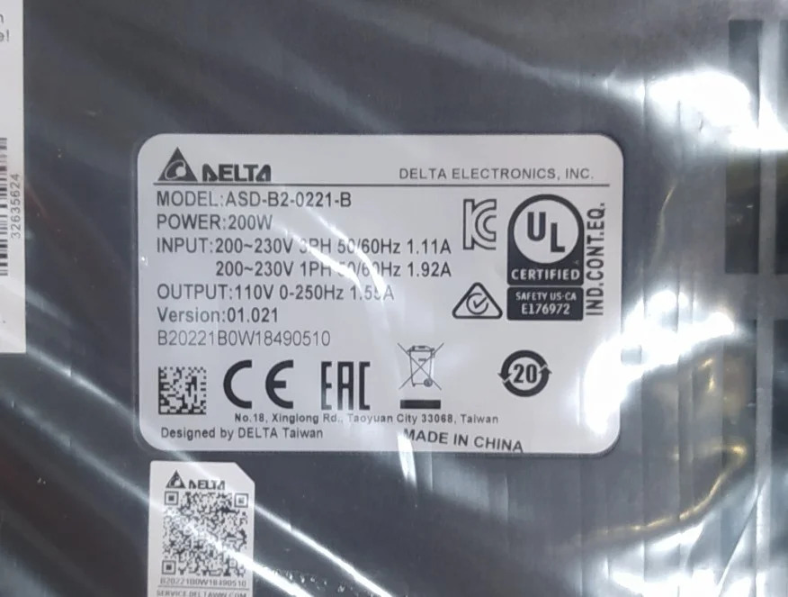 ASD-B2-0221-B 델타 프로그래밍 컨트롤러 신