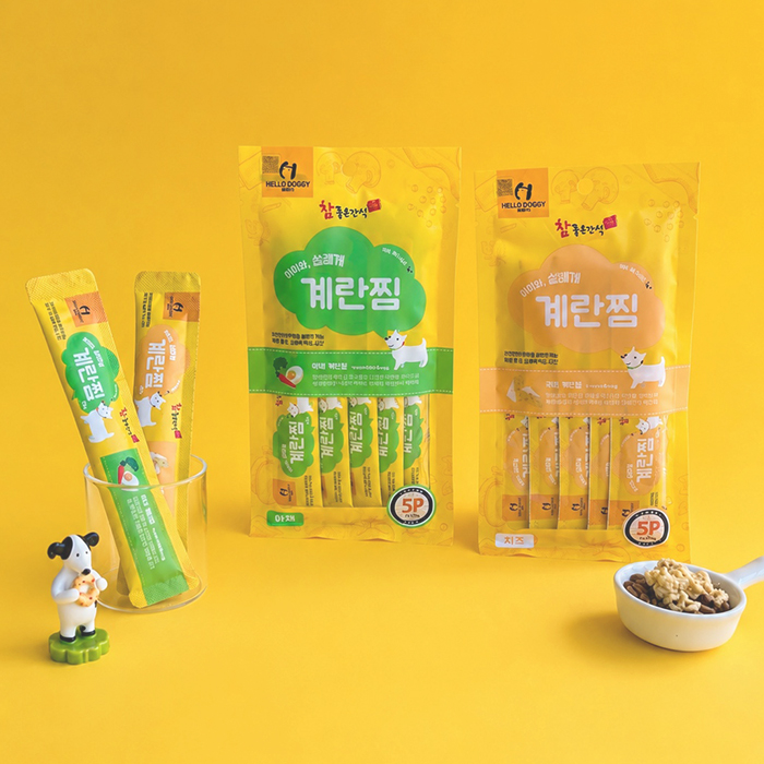 헬로도기 설레개 강아지계란찜 강아지츄르 파우치 간식 100g - 상세 이미지 5