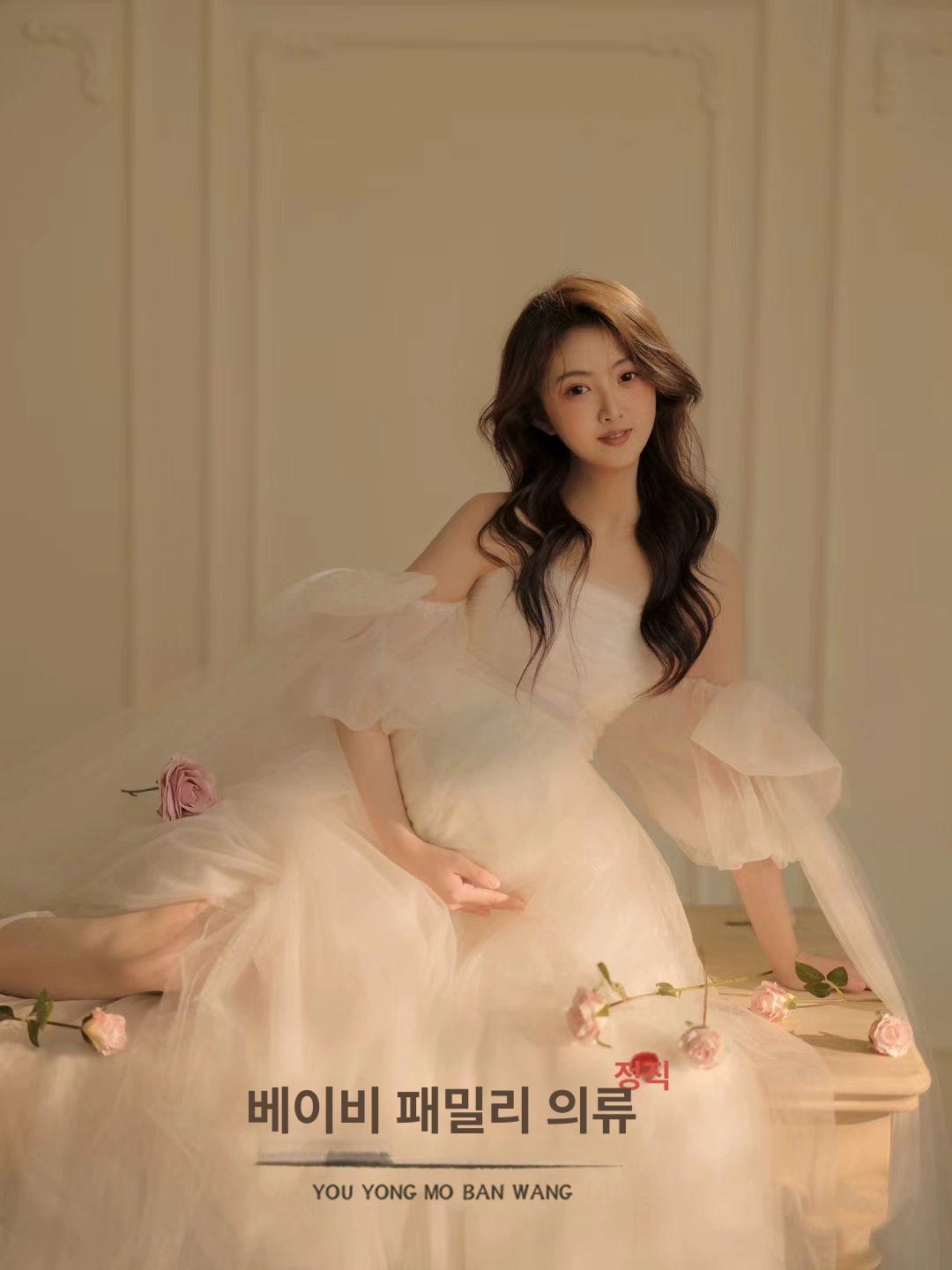 임부복 만삭촬영원피스 셀프웨딩 우아한 파티 프리사이즈 결혼식 만삭촬영드레스 여성 - 상세 이미지 5