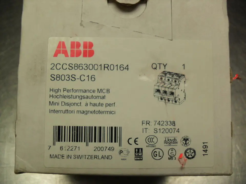 ABB 하이 브레이킹 회로차단기 S803S-B16 S803S-C16 신