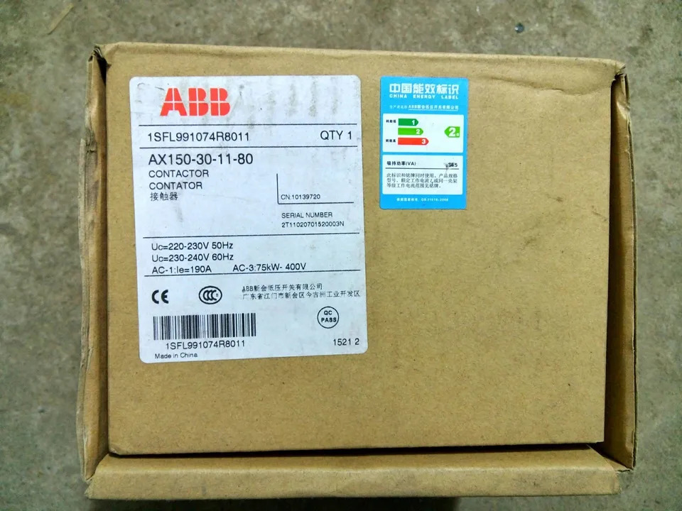 오리지널 ABB AX 시리즈 접촉기 AX150-30-10 코일 전압 24V 110V 230V 신