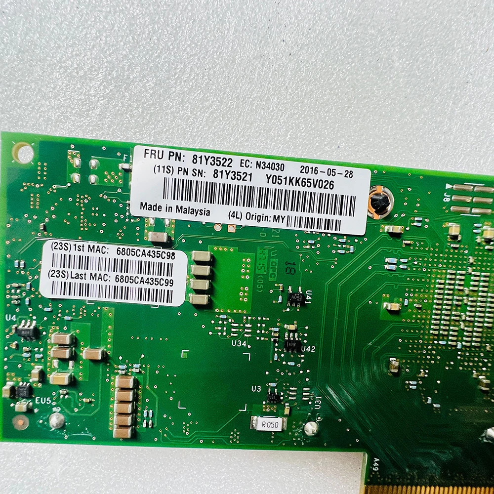 X710-DA2 듀얼기가비트 광섬유 네트워크 카드 81Y3522 7ZT7A00537 01DA902