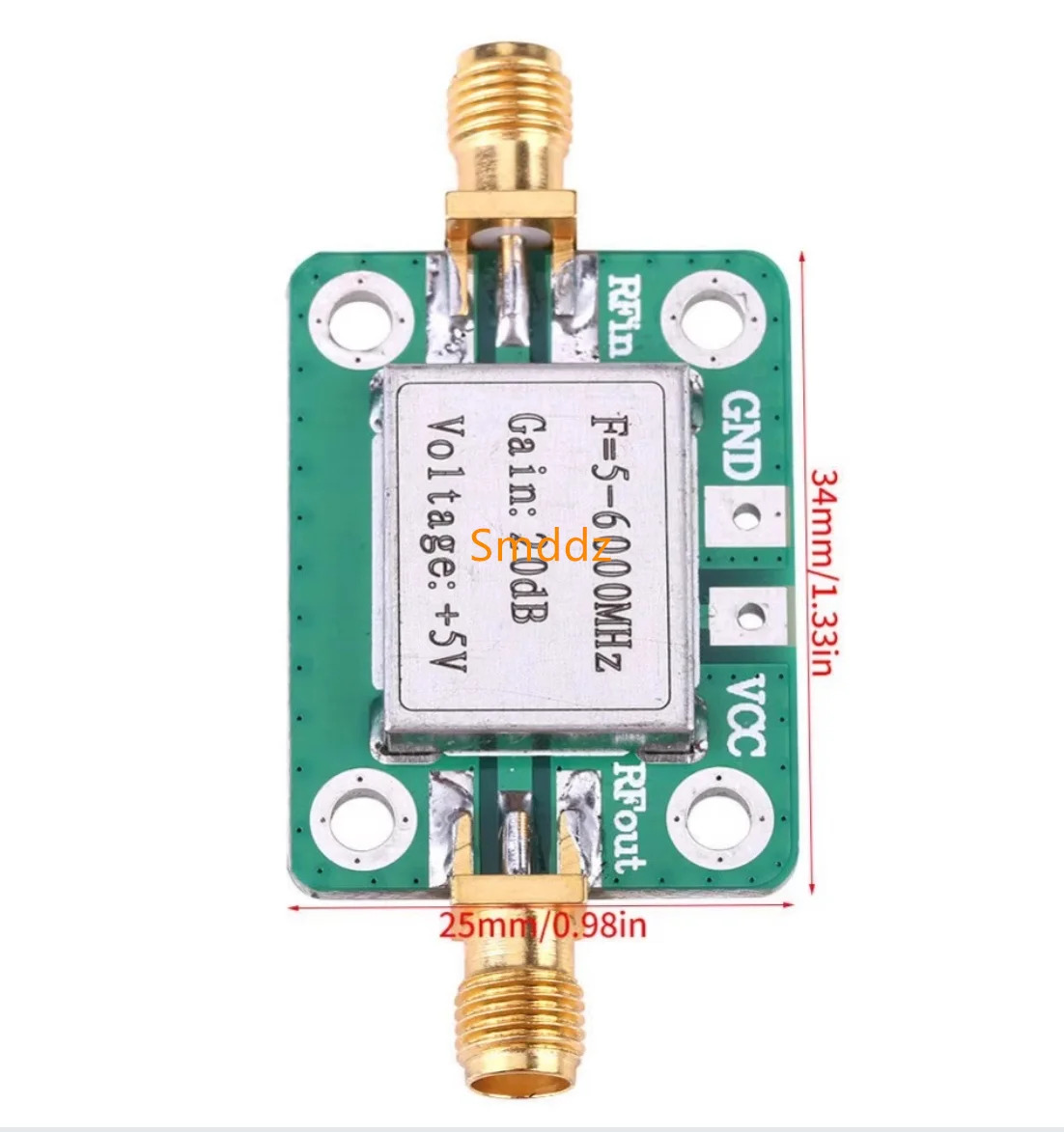 5개 RF 초광대역 중전력 증폭기5M-6GHz 이득 20dB