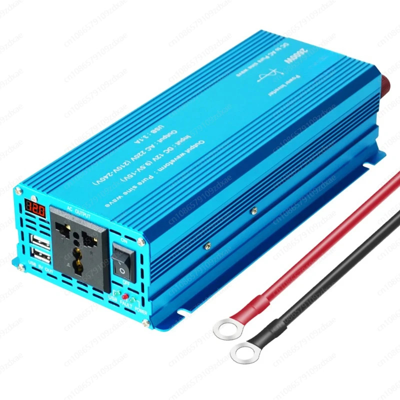 순수 사인파 DC 12V 220V 속도 피크 전력 자동차 플매트 카펫 러그 인버터 어댑터 3.1A USB 충전 1300W/2600W