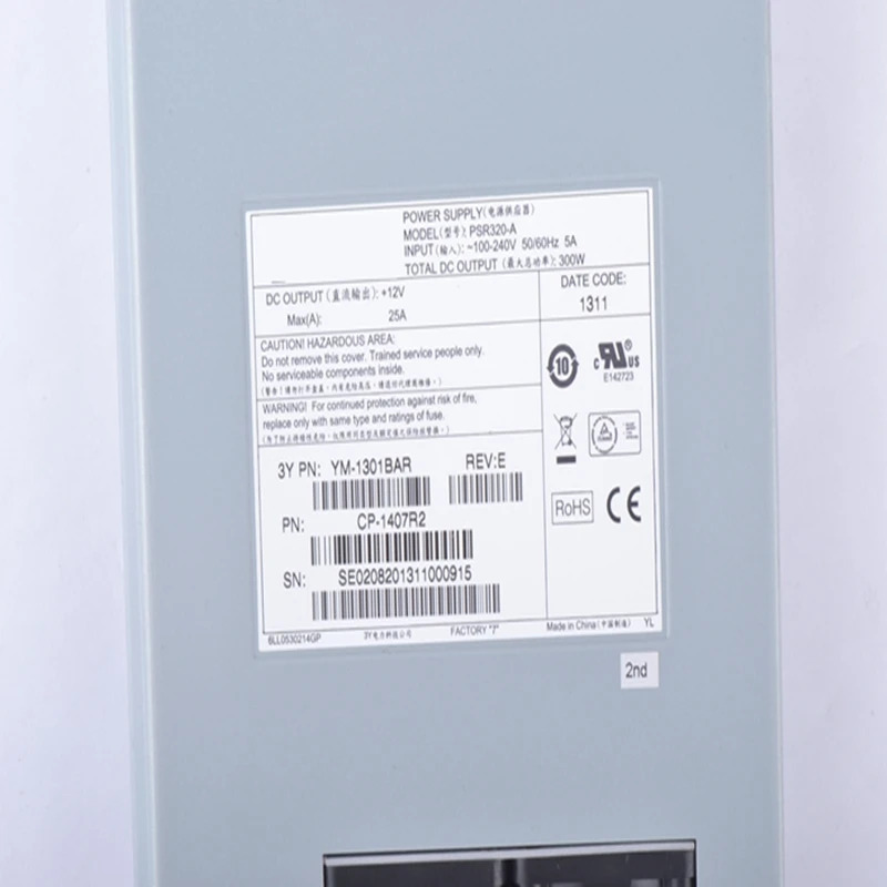 화웨이호환 H3C S7500E 오리지널 PSU 300W 전원공급장치 YM-1301BAR PSR320-A 신