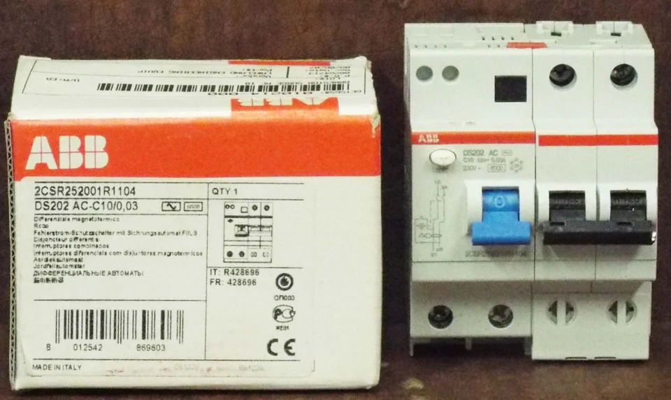 오리지널 ABB 누설 스위치 회로차단기 DS202 AC-C10/003 신