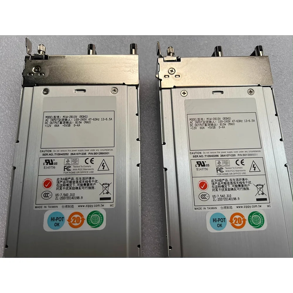 Zippy M1W-2810V 서버 전원공급장치 ROHS B012890001 810W 2 개