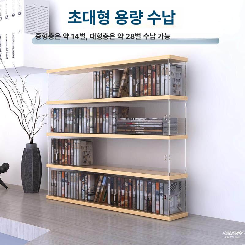 투명 수납함 dvd꽂이 선반 앨범 엘피 진열 거치대 디스크 판 케이스 정리대 - 상세 이미지 5