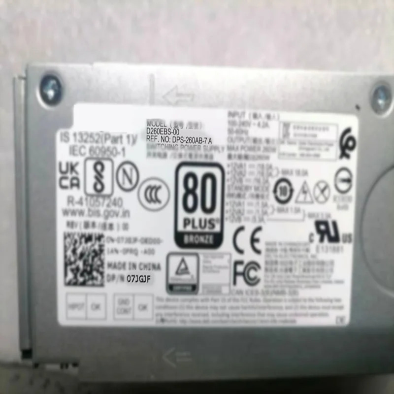 델 V3910 V3710 8 핀 260W 전원공급장치 07JGJF 7JGJF D260EBS-00 5FK7C L260EBS-00 0NCM9 AC260EBS-00 05FK7C PSU