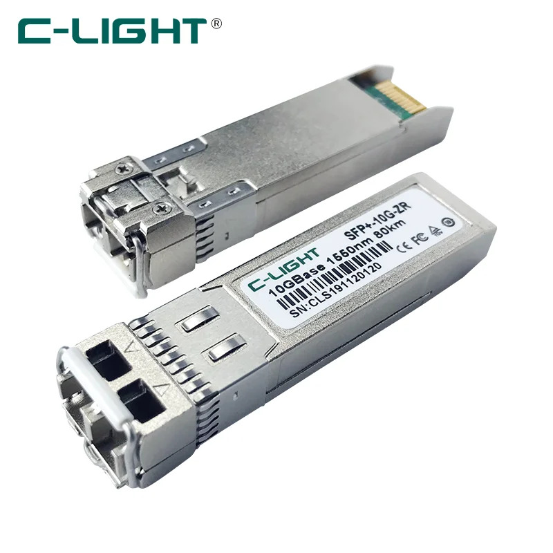 OEM SFP -10G-ZR 호환  송수신기 SMF 1550nm 100km LC DOM 전송 네트워크 C-Light