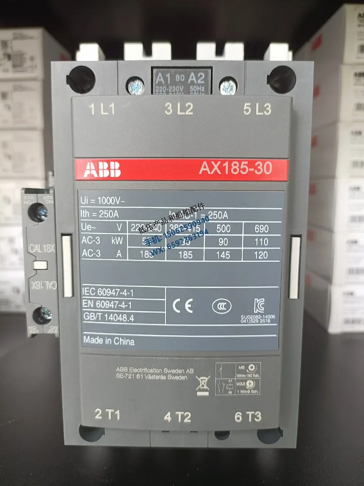 ABB 오리지널 AX 시리즈 접촉기 코일 전압 230-240VAC AX185-30-11-80 신